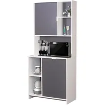 Hti-Living Küchenschrank Malin 80 x 39 x 180 cm Weiß/Grau
