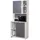 Hti-Living Küchenschrank Malin 80 x 39 x 180 cm Weiß/Grau