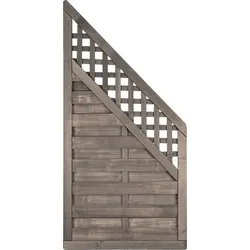 T&J BARTEK Lamellenzaun ECKE grau lasiert 90 x 180/90 cm