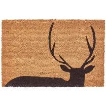 Homescapes Rutschfeste Kokosmatte Silhouette Schwarzer Hirsch - Homescapes