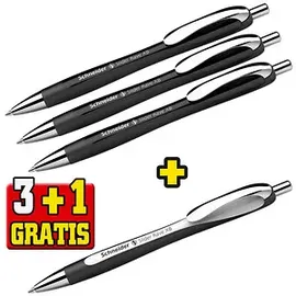 Schneider Slider Rave XB schwarz, Schreibfarbe: blau, 3 St. + GRATIS 1 Slider Rave XB schwarz