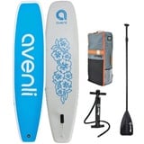 Avenli Inflatable SUP-Board YG6 SUP Yoga Board 335x81x15 cm blau/weiß, Yogaboard, (Komplettset), Yoga SUP blau