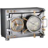 Gilde Tischuhr Tresor, Silber, Metall, Kunststoff, 24x17.5x16.5 cm, leises Uhrwerk, Dekoration, Uhren, Tischuhren