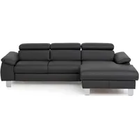 Cotta Ecksofa COTTA Kunstleder 2-Sitzer Schwarz