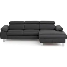 Cotta Ecksofa COTTA Kunstleder 2-Sitzer Schwarz