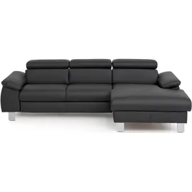 Cotta Ecksofa COTTA Kunstleder 2-Sitzer Schwarz