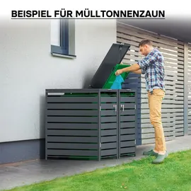 Wiltec Mülltonnenbox für zwei Tonnen 150 x 80 x 110 cm grau