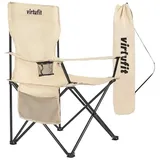 VirtuFit Klappbarer Campingstuhl - Strandstuhl - Beige