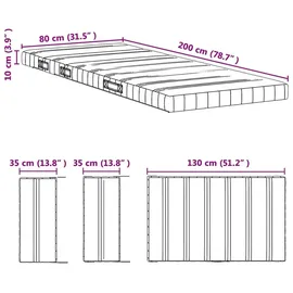 vidaXL Schaumstoffmatratze 80 x 200 cm H1