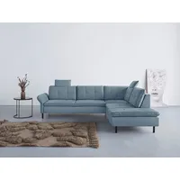 Home affaire Ecksofa Birkholm L-Form, Armlehnverstellung, auch in Easy Clean Bezug - mit Wasser zu reinigen blau