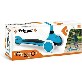 MONDO On&Go Tripper Scooter mit 3 Rädern, PU-Rollen und TPR-Griffen, Sicherheitsbremse hinten, Blau