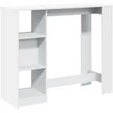 vidaXL Bartisch mit Regal 124 x 46 x 103,5 cm Weiß