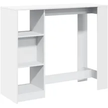 vidaXL Bartisch mit Regal 124 x 46 x 103,5 cm Weiß