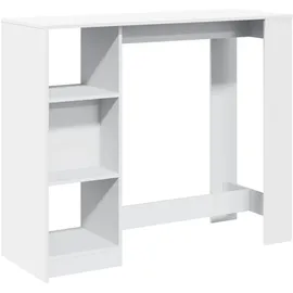 vidaXL Bartisch mit Regal 124 x 46 x 103,5 cm Weiß