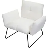 Mendler Lounge-Sessel HWC-K34, Cocktailsessel Sessel, Bouclé Stoff/Textil ~ wei√ü