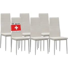 Albatros Esszimmerstuhl Milano Kunstleder weiß 6er Set
