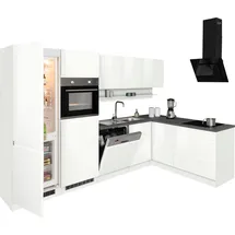 kochstation Winkelküche L-Form 290 x 180 cm weiß