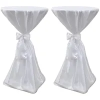 vidaXL Stehtischhusse Weiß 70 cm 2er Set