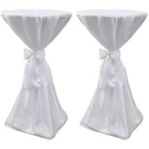 vidaXL Stehtischhusse Weiß 70 cm 2er Set
