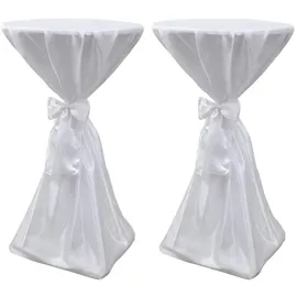 vidaXL Stehtischhusse Weiß 70 cm 2er Set