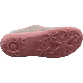 Fischer Markenschuh Fischer Kinder Hausschuh Mädchen Mary Jane Ballerina Glitzer Stern 632344, Größe:33 EU, Farbe:Grau - Grau - 33