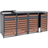 Mendler Mülltonnenverkleidung HWC-J81 284 cm braun