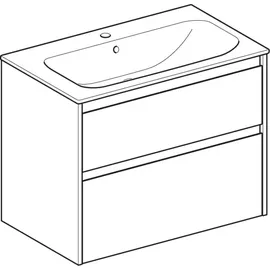 Geberit Renova Plan Set Möbelwaschtisch schmaler Rand, mit Unterschrank, 2 Auszüge, 504040PS1