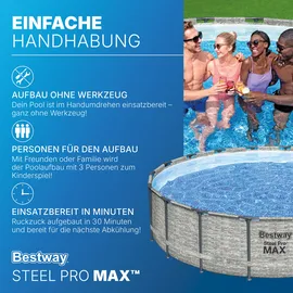 BESTWAY Steel Pro MAX Frame Pool 549 x 122 cm rund