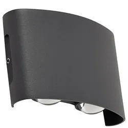 Ithan 2 LED Draußen Wandleuchte Dunkelheit Grau - Lindby