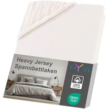 nyvi Spannbettlaken DreamScience Heavy Jersey 120 x 200 - 130 x 200 cm natur