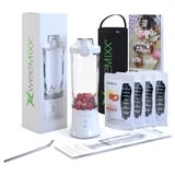 weemixx® tragbarer Smoothie Mixer Set, Mini Mixer, mobiler Standmixer, Smoothie maker to go, elektrisch ohne Kabel, 18.000 U/min Power Motor, 6-Edelstahl-Klingen, USB, 600ml, Mixer, Thermotasche