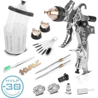 STAHLWERK HVLP Lackierpistole SG-250 ST Sprühpistole mit 650 ml Fließbecher