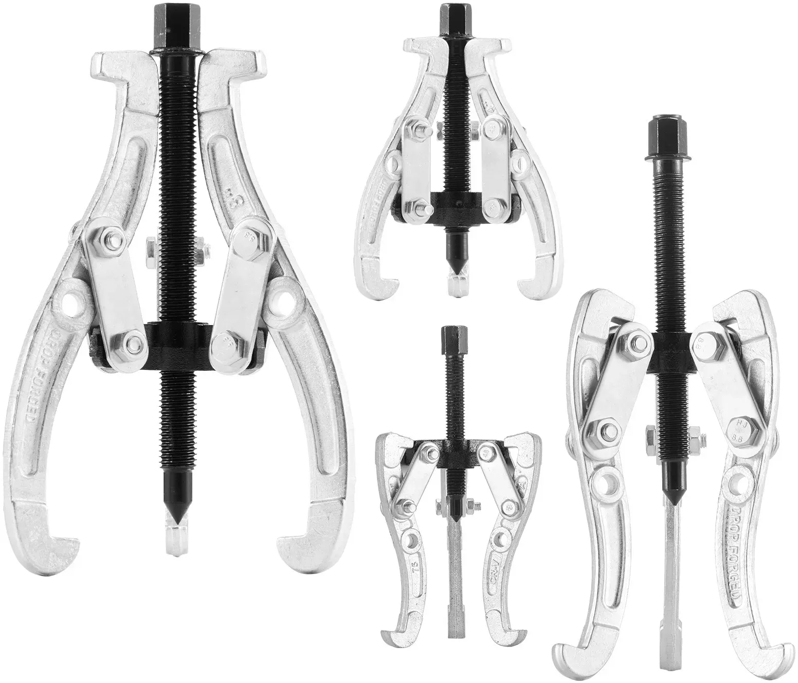 VEVOR Zahnradabzieher Set, 3/4/6/8 Zoll 3-Backen-Lagerabzieher mit umkehrbaren Backen, 2-Backen-/3-Backen-Riemenscheibenabzieher-Werkzeug, zum Entfernen von Riemenscheiben Zahnradlagern Schwungrädern