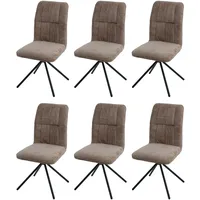Mendler 6er-Set Esszimmerstuhl HWC-N99, Küchenstuhl, drehbar Auto-Return, Stoff/Textil Chenille