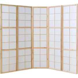 Homestyle4u Paravent Braun, Holz 220x175x2 cm |