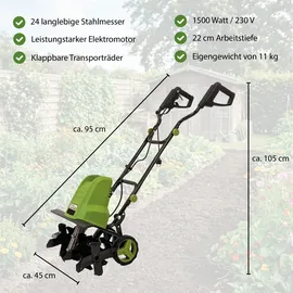 Trutzholm Motorhacke 24 Hackmesser 45cm 1500W