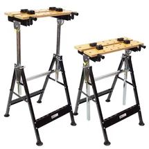 Baumarktplus 2er Set 100 kg Werkbank Klappbar höhenverstellbar Werktisch Spanntisch Arbeitstisch