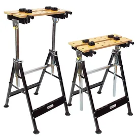 Baumarktplus 2er Set 100 kg Werkbank Klappbar höhenverstellbar Werktisch Spanntisch Arbeitstisch