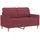 vidaXL 2-Sitzer-Sofa Weinrot 120 cm Stoff