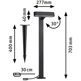 Paulmann LED Pollerleuchte Plug & Shine Ito Kunststoff, Metall 66,9 cm 1 Stk. Anthrazit