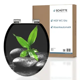 Schütte WC-Sitz DARK STONES AND BAMBOO, Toilettendeckel mit Absenkautomatik