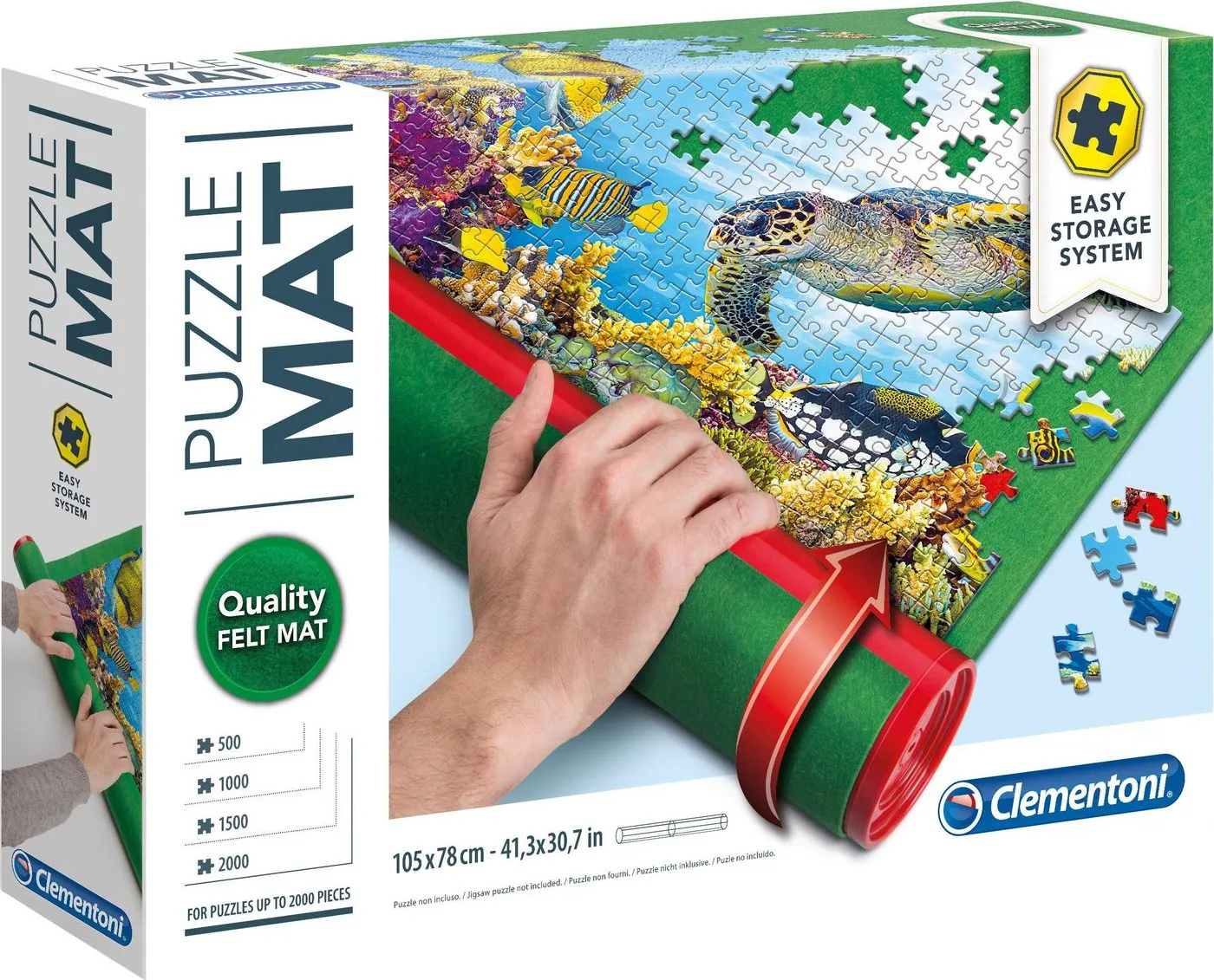 Clementoni® Puzzleunterlage Puzzle Mat, zum Rollen grün