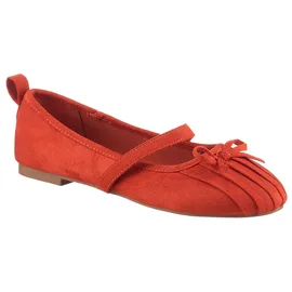 aniston shoes Ballerina ANISTON SHOES, Damen, Gr. 39, orange (orange, rot), Textil, Veloursleder, Schuhe Ballerina, Riemchenballerina, Schlupfschuh, Loafer, Slipper