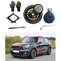 Ersatzrad-Set, 43,2 cm (17 Zoll), kompatibel mit Mini Paceman (ab 2013), mit Wagenheber, Schlüssel, Handschuhe und Tasche