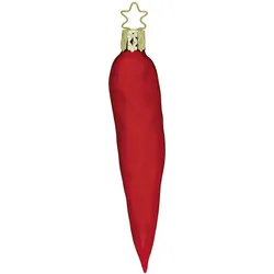 Christbaumschmuck scharfe Schote Peperoni Glas 12 cm rot