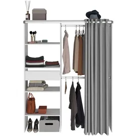 Parisot Kleiderschrank Bari 143 x 182 x 48 cm Weiß/Grau