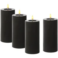 441 LED Kerzenset LINA 15 cm schwarz 4 St.