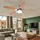 ETC Shop Rgb Led Deckenventilator Deckenlampe Vor Rücklauf 3 Stufen Zugschalter Fernbedienung dimmbar, Montage an Schrägen, 1x 4,8w 470lm warmweiß, Dxh 132 x 40,6 cm