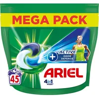 Ariel 4in1 Waschmittelkapseln + aktive Geruchsabwehr – Touch of Ambi Pur – 45 Kapseln