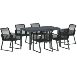 vidaXL Garten Essset 7 pcs Schwarz Mittel
